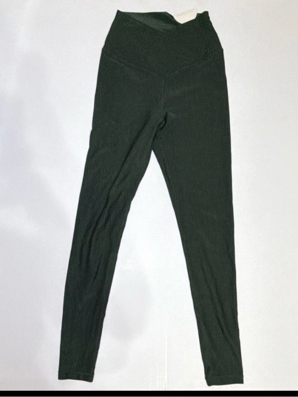 OFFLINE by Aerie High Rise Ankle Ribbed Green Solid Yoga Leggings Size M